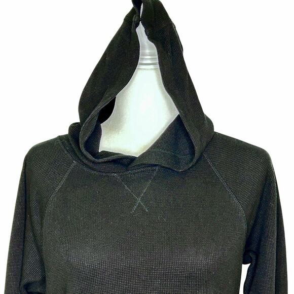 Calvin Klein Performance Waffle Knit Long Sleeve Hoodie Black - Picture 2 of 9